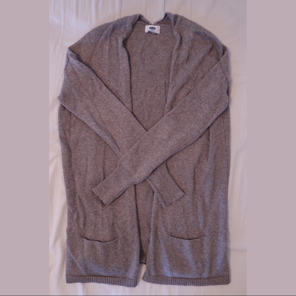 Old Navy Grey/Beige Open Front Cardigan